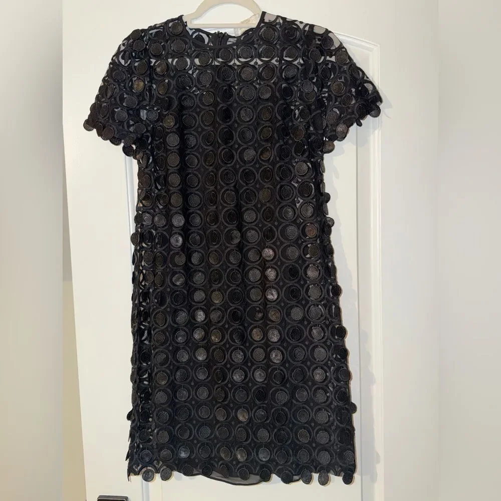 Michael Michael Kors Black Circle Lace Overlay Dress Size 2 NWT $250